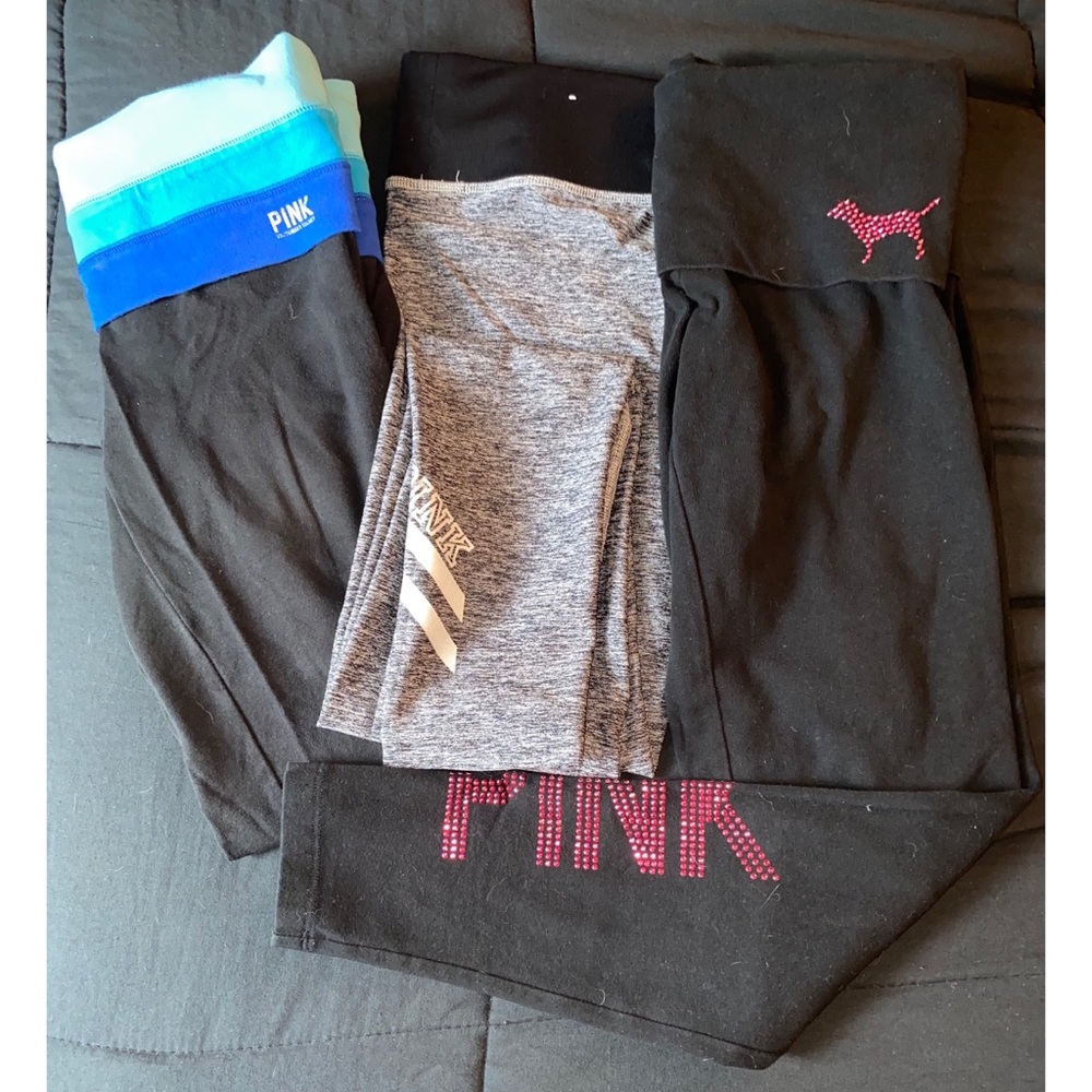 PINK Yoga Pants (3) PAIRS!